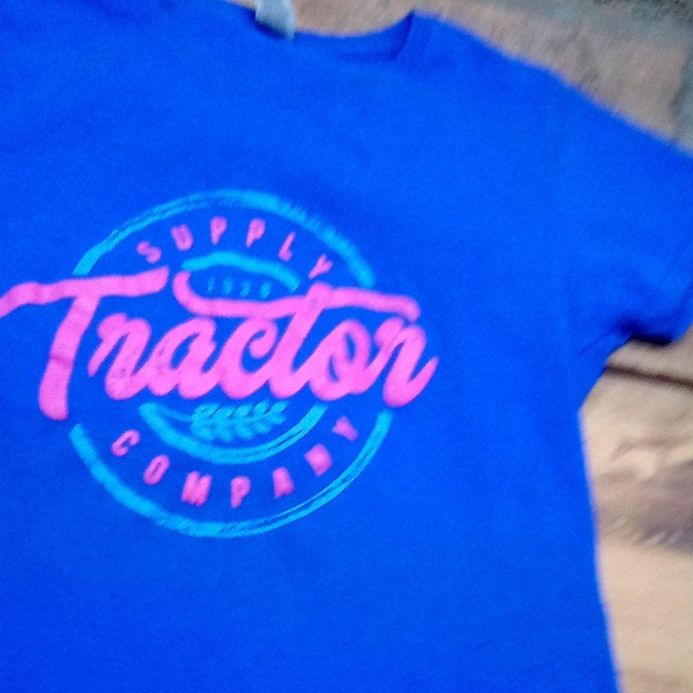 "Tractor Supply" Bright Blue Girly Tee